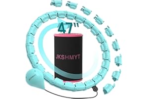 JKSHMYT Smart Weighted Fit Hoop Plus Size for Adults Weight Loss, Hula Circle-2 in 1 Infinity Fitness Hoop, 24 Links Detachable & Size Adjustable, with Waist Trainer for Women