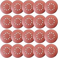 15-Piece Sandpaper Set – 9 Inch 10 Holes Sanding Discs 225mm Sanding Disc, P60 Grit,Grinding Wheels Diameter 225mm,red Punche