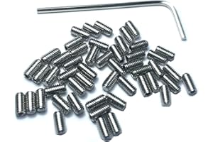 ZDingTech 50pcs M3 x 6mm 304 Stainless Steel Guitar Bridge Saddle Height Adjustment Screws for Fender Stratocaster Telecaster with 1.5mm Wrench,Set Grub Screws Hex Allen Head Socket Set Screws Bolts
