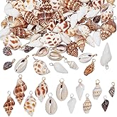 UNICRAFTALE Shell Pendant Natural Cowrie Conch Shells Large Charm Pendants with Loop Summer Ocean Sea Charm for Jewelry Making DIY Bracelet Earring Accessories