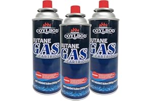COYLBOD Butane Gas, Butane Fuel Canister, 99.99% Pure Butane Canister with Explosion Proof - RVR System, Butane Fuel for Camping Stove, Kitchen Torch Head (3 Can)