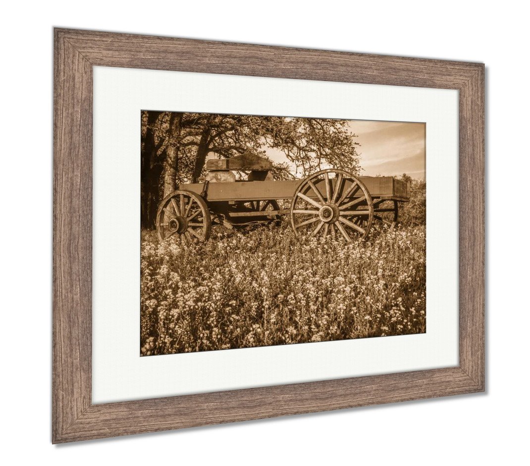 Amazon Com Ashley Framed Prints Covered Wagon In Texas Hill