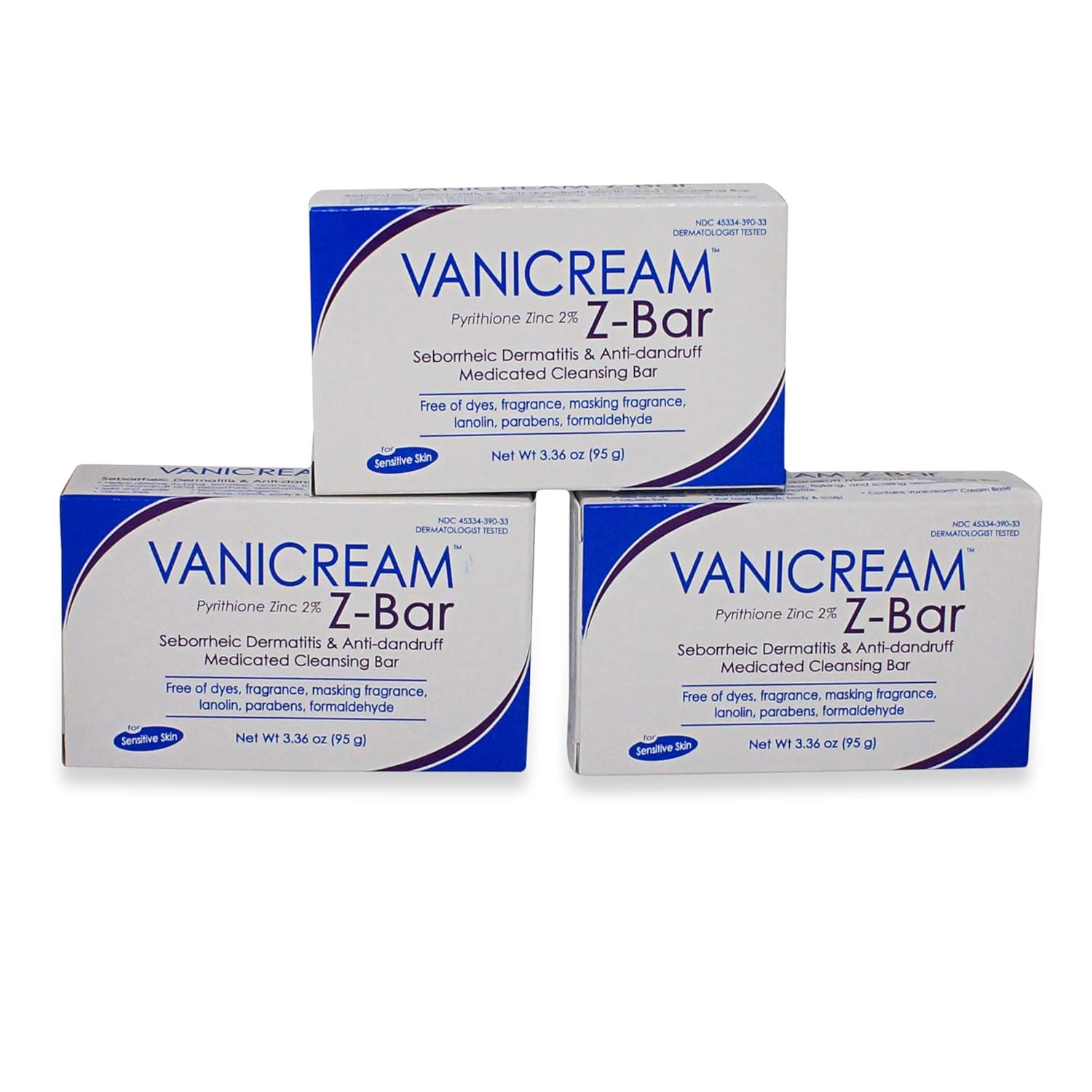Vanicream Z-Bar Medicated Cleansing Bar - 3.36 oz, Pack of 3: Beauty
