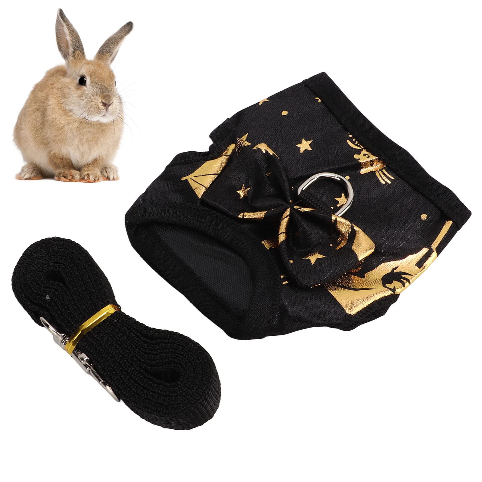 Qcwwy Nylon Rabbit Vest with Leash, Soft Adjustable, Even Pressure Distribution, Cute and Trendy, Size S