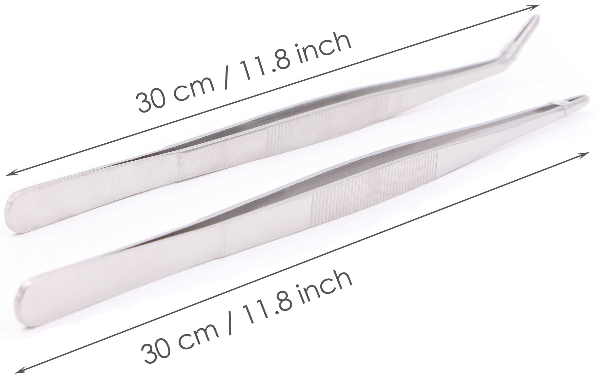 LeBeila Long Tweezers 12 Inch Stainless Steel Tweezers Set 2PCS