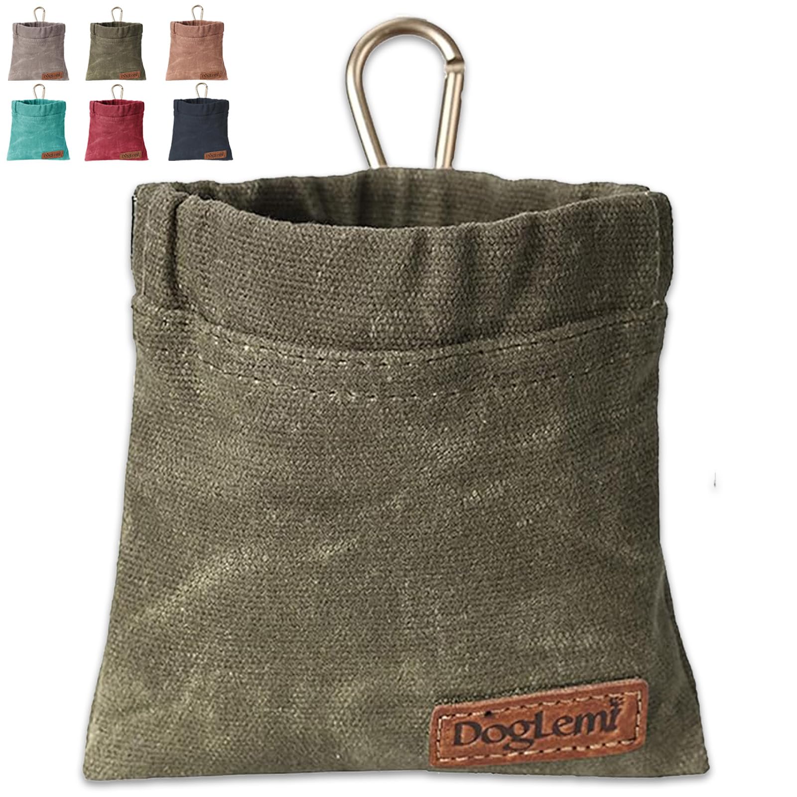 Duuclume Dog Treat Bag, Puppy Dog Training Pouch Hands-Free Walking Dog Treat Pouch, Includes Carabiner, for Pet Puppy Travel or Outdoor Use (Green)