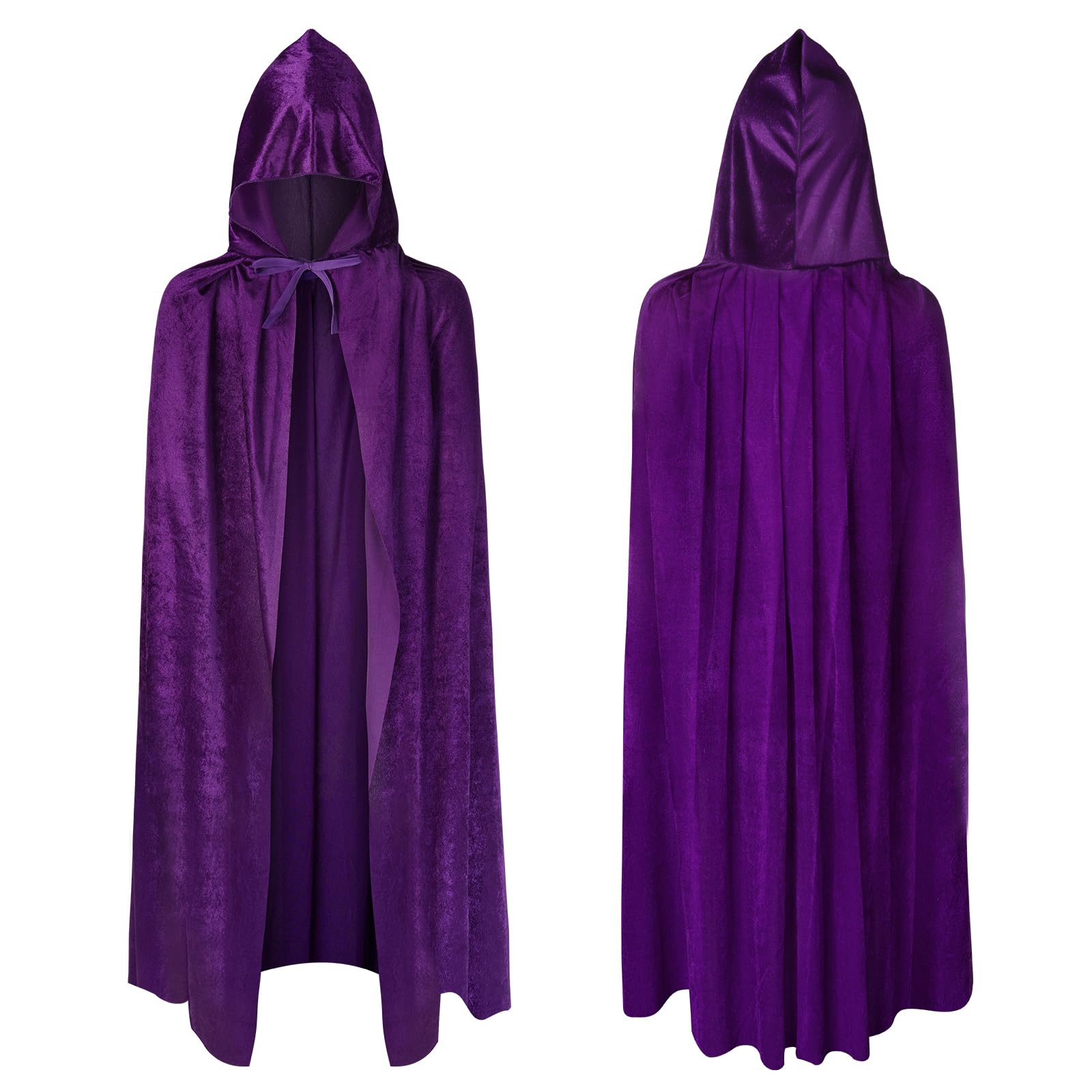 AOOWU Purple Cape Halloween Hooded Cape Witch Cosplay Accessories Kids Fancy Dress Costume Kids Grim Reaper Cape Long Cloak for Vampire Halloween Family Party Fancy Dress Masquerade (100cm/39in)