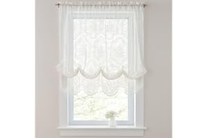 BrylaneHome Vintage Lace Balloon Shade - Ivory