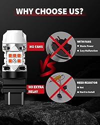 LASFIT T3 3157 LED Bulb Amber 3156 Built In