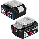 ANTOOLOCKER Replacement for Makita 18v Battery: 2 Packs 6.0ah High Capacity Lithium Ion Batteries Compatible with 18 Volt BL1860 BL1820BL1830 BL1840 BL1850 for Cordless Power Tools