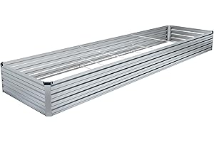 DIIYIV 12x2x1FT Galvanized Raised Garden Bed,Raised Graden Bed Kit-Square Metal Garden Bed,Large Planter Raised Bed Outdoor,Garden Box for Vegetables,Flower,Herb…
