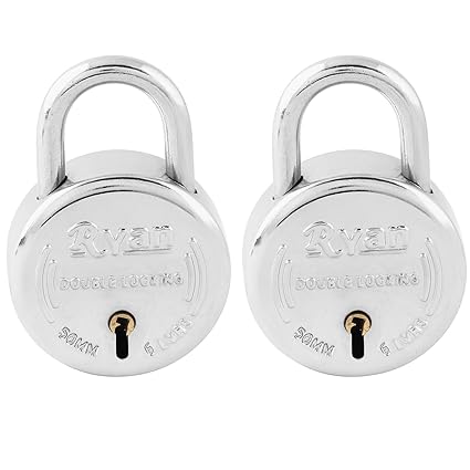 Koyo Ryan Nau-Tal KRNTDL_50 6 Levers 50 mm Steel Padlock with Key (Pack of 2)