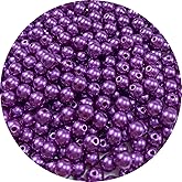 YHYPOCI 300pcs Pearl Beads for Crafts 8mm Resin Pearl for Jewelry Making Round Loose Pearls Beads with Hole for Necklaces Bracelets Earrings Making Jewelry Decoration (Dark Purple)