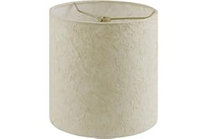 Aspen Creative 31237 Transitional Drum (Cylinder) Shaped Spider Construction Lamp Shade in Parchment, 8" Wide (8" x 8" x 8")