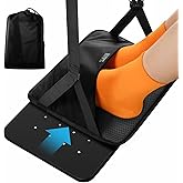 SAIJI Foot Hammock for Plane Travel, Upgraded Airplane Foot Hammock for No Feet or Leg Clashing, Portable Airplane Foot Rest with Warm & Privacy Cover, Long Flight Air Travel Essentials to Relax Feet