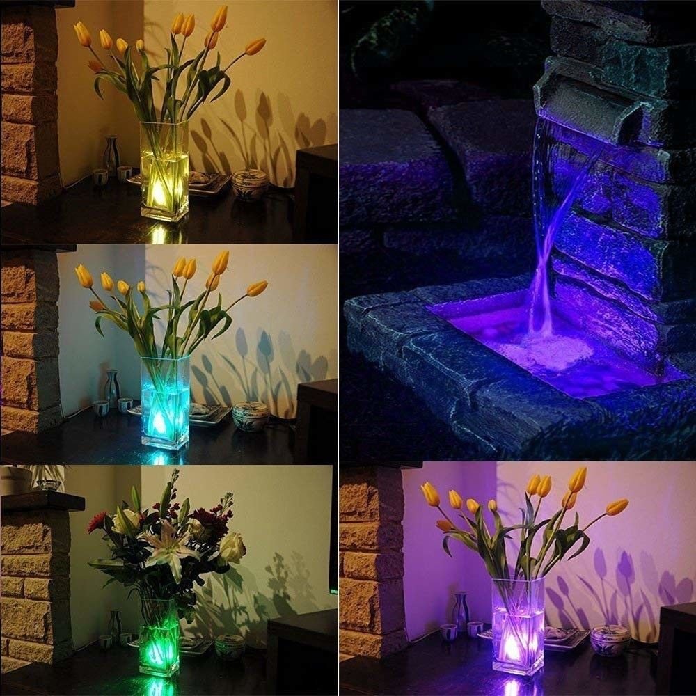10pcs Submersible Vase Lights LED Tea Lights Candle, RGBW Color Changing with Remote, CR2450 Battery Operated, Waterproof for Pond, Fountain, Paper Lantern, Wedding Party Table Centerpieces