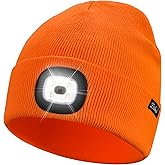 Etsfmoa Unisex Beanie with The Light Gifts for Men Dad Father USB Rechargeable Caps