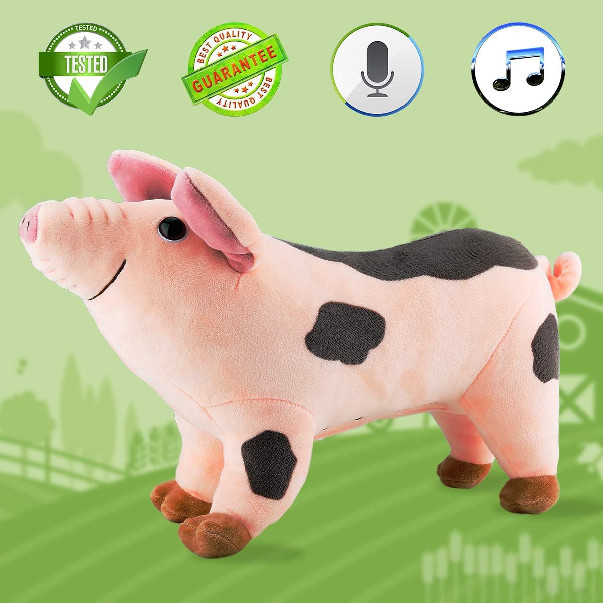 Jujian Plush Pig 11 Musical Toys Singing And Talking Stuffed Animal Animated Interactive Toy Great Gift For Girls Boys Kids Toddlers Toy