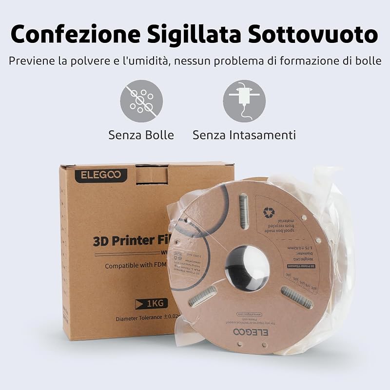 PLA Filamento Stampante 3D 1.75mm Giallo 1KG