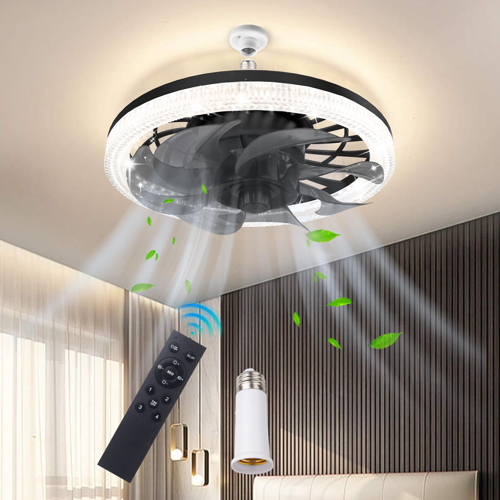 ATDOALL Ceiling Fans with Lights and Remote, 12in