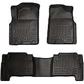 Husky Liners Weatherbeater Floor Mats | Fits 2011-2013 Infiniti QX56; 2014-2018 Infiniti QX80, 2017-2018 Nissan Armada; 2010-2015 Nissan Patrol | Front & 2nd Row, 3-pc Black - 98611