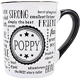 Cottage Creek Ceramic Coffee Cups |16oz. Large Poppy Mug | Ideal Gift for Grandpa, Papa, and Dad for Father's Day, Birthday, or Christmas | Poppy Coffee Mug for Home Decor, Kitchen Decor
