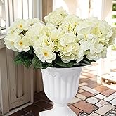 Aisamco Artificial Flowers for Outdoor Spring Summer Decoration,6 Bundles Fake Silk Geraniums Flowers Faux Flowers Plants UV Resistant for Garden Home Planter Windows Yard Table Centerpiece