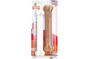 Nylabone Classic Twin Pack Power Chew Flavored Durable Dog Chew Toy, Bacon|Chicken, 2 Count, Giant