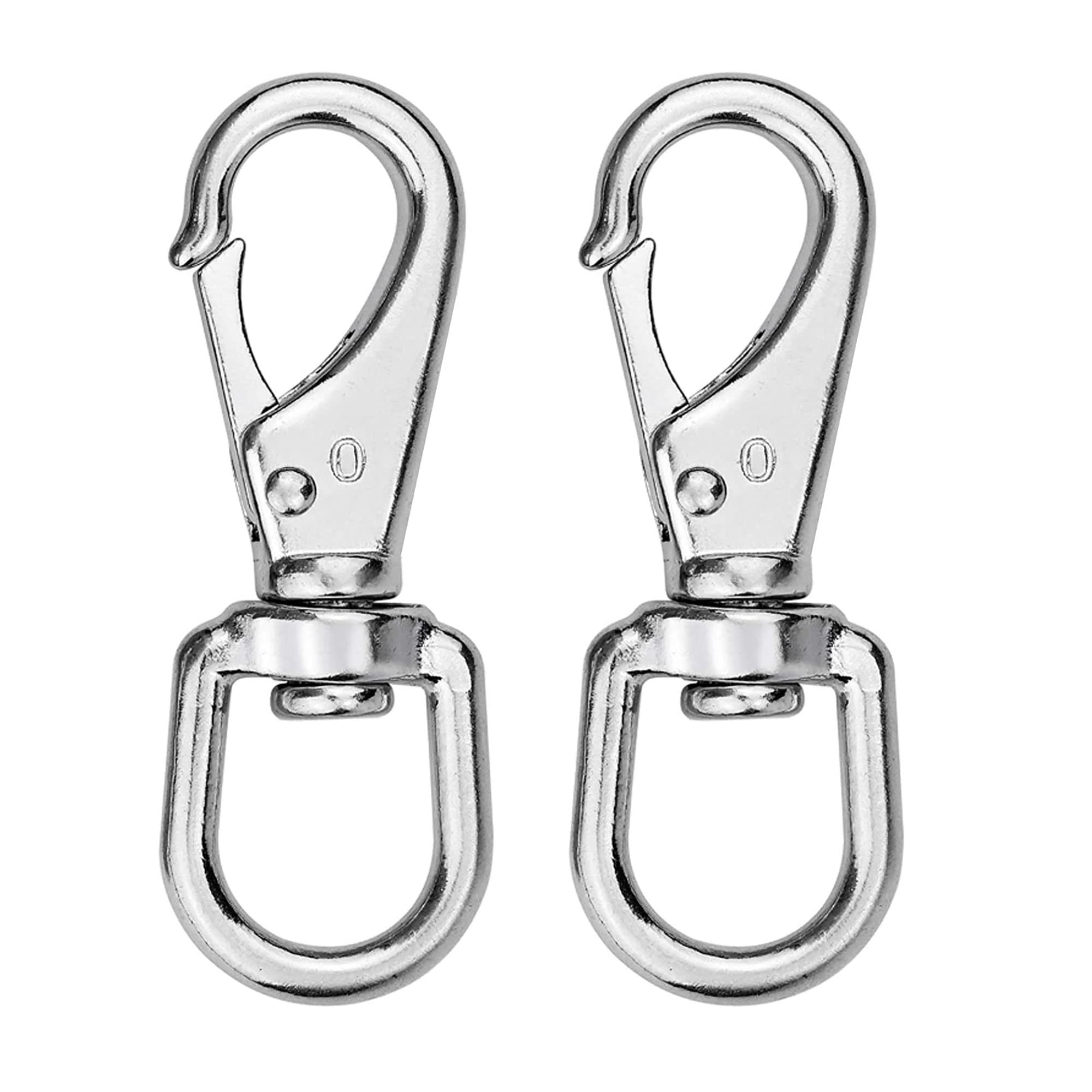 BuxiuGK 2Pcs Trigger Clips Clasp Stainless Steel Heavy Duty 360°Swivel Trigger Clips Hook Trigger Clips Clasp for Pet Buckle Keyring Carabiner