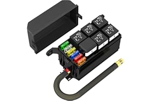 Joinfworld Relay Box 12V Automotive Fuse Relay Box Pre-wired Universal Waterproof Fuse and Relay Box with 6 Relays and 6 ATC/