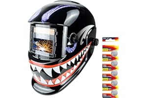 JustHot Welding Helmet Auto Darkening Welding Hood Solar Powered True Color Welding Mask 4/9-13 Adjustable Shade for Tig Mig Arc Weld Plasma Cut Grinding (JH-HD90)