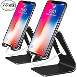 Cell Phone Stand, 2 Pack iPhone Stand Desktop Cradle Holder Dock for Tablet Nintendo Switch Android Smartphone iPhone 8 X 7 6 6s Plus SE 5 5s 5c iPad mini Charging Universal Accessories Desk - Black