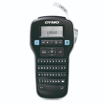 DYMO Label Maker LabelManager 160 Portable Label Maker, Easy-to-Use, One-Touch Smart Keys, QWERTY Keyboard, Large Display, for Home & Office Organization, Black