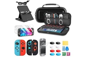 Case para Nintendo Switch 2, 25 em 1 Acessorios para Switch 2 (2025), com Pelicula, Capa Protetora Rígida Portátil e Estojo para Switch 2 e Protetores de TPU para Joycon
