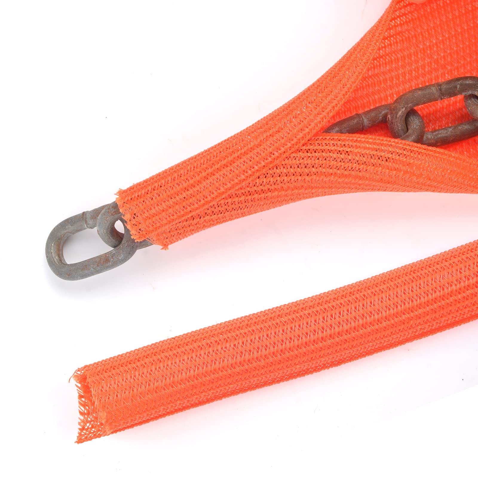 Photo 1 of 10 Ft High Visibility Chain Cover Kit High Visibility Yellow Cover Safety Barrier Cover for Both Indoor and Outdoor Environment (Orange)