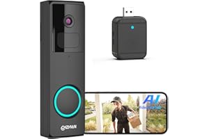CHZHVAN Doorbell Camera Wireless, FHD Smart Video Doorbell Wireless with AI Analysis, 2.4G Wi-Fi, Battery Powered, Anti Theft, PIR Motion Detection for Apartment Outdoor, Instant Alerts, 2-Way Audio