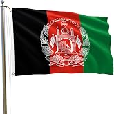Afghanistan Flag 2x3FT Afghans Flag Bright Colors Fade Proof Polyester with 2 Brass Grommets Indoor Outdoor