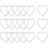 uxcell 18 Pcs Open Bezel, Heart Resin Bezels Pendants Open Back Bezels Metal Hollow Frame Charm for DIY Resin Crafts Earrings Jewelry Making, Bright Silver