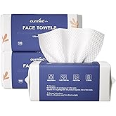 Ourmed Life Face Towels, Disposable Biodegradable Clean Facial Towels for Sensitive Skin, Lint- free Face Cloths for Makeup Remover, Skincare and Women Cleaning, Dry Wipes,300 Count Dot Texture