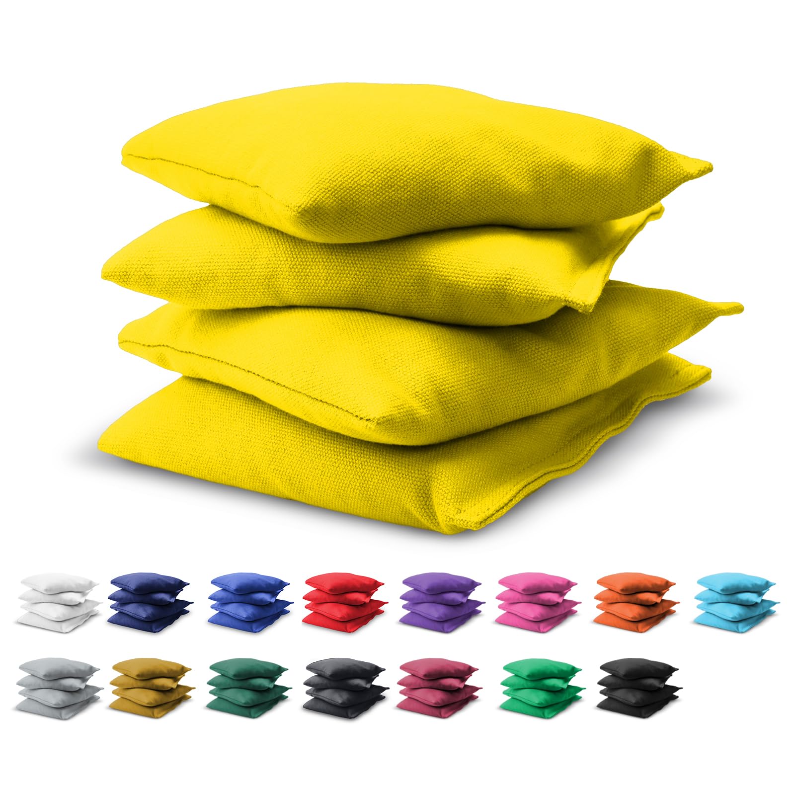 GoSports Cornhole Bean Bags Set of 4 - Regulation All Weather - Yellow