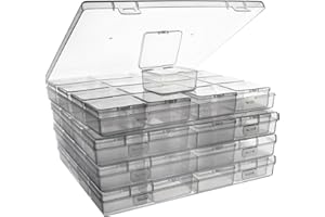 ZIIYAN Bead Storage Containers - 64 Clear Plastic Bead Organizer Boxes with Hinged Lid, Craft Organizers and Storage for Diamond Painting Art, Small Parts, Jewelry Charms