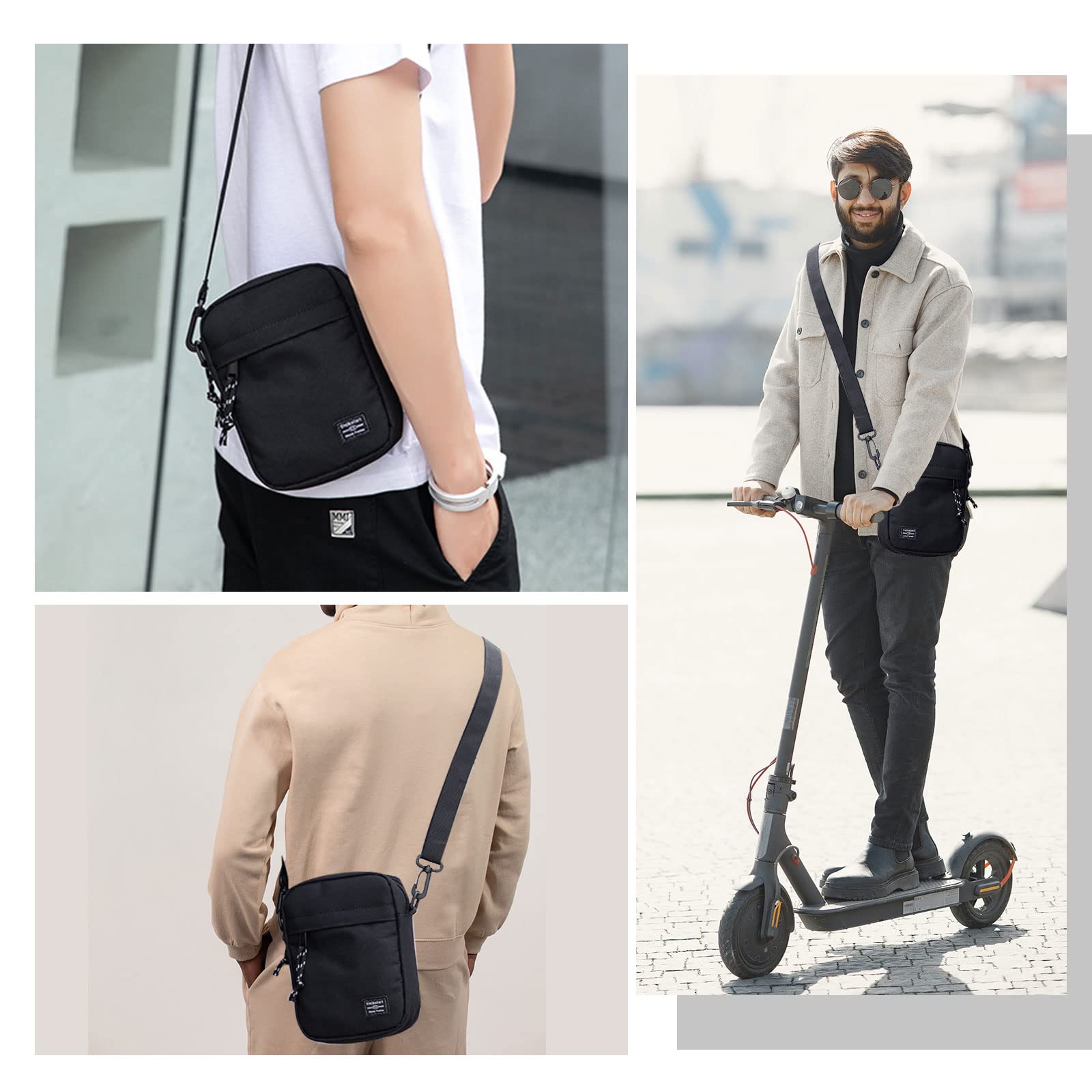 Long Keeper Umhängetasche Herren Damen - Schultertasche Klein Tasche Herren Handy Geldbörse Umhängetasche Messenger Bag, Wasserdichte Crossbag Handtasche Unisex 2