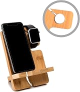 J JACKCUBE DESIGN Bamboo Smartphone Watch Stand Desk Organizer Charger Dock view 4