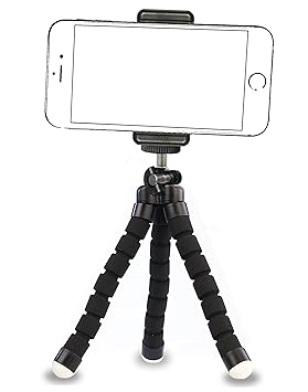 iPhone Tripod,by Ailun,Tripod Mount/Stand,Compact Phone Holder,for iPhone 7/7 Plus,6/6s,6/6s Plus,SE/5s/5/5c,Samsung Galaxy S7/S7 Edge,S6/S6Edge,Note 5/4/3 More Camera&Cellphone[Black]