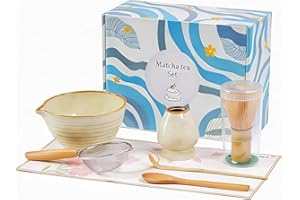 ARTFLY Matcha Whisk Set 7 Pcs, Japanese Matcha Kit with Ceramic Bowl, Bamboo Chasen Whisk, Scoop, Sifter & Holder | Complete Starter Set for Beginners | Mother‘s Day, Father’s Day, Housewarming Gift