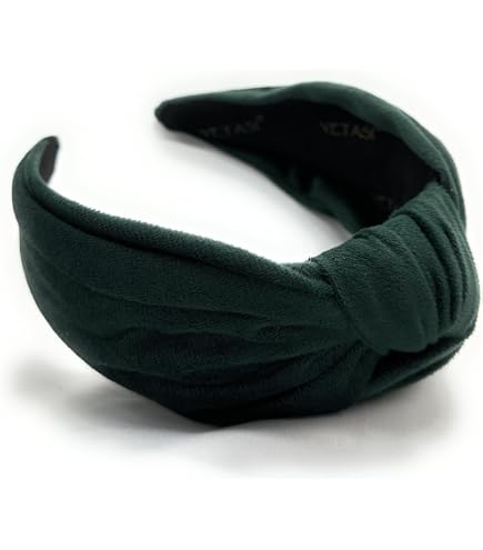 Lele Sadoughi, NWT evergreen suede Ruched Headband — Statement Hair Accessory Lele Sadoughi Designer Women main image 3