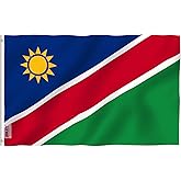 Anley Fly Breeze 3x5 Feet Namibia Flag - Vivid Color and Fade Proof - Canvas Header and Double Stitched - Namibian Flags Polyester with Brass Grommets 3 X 5 Ft