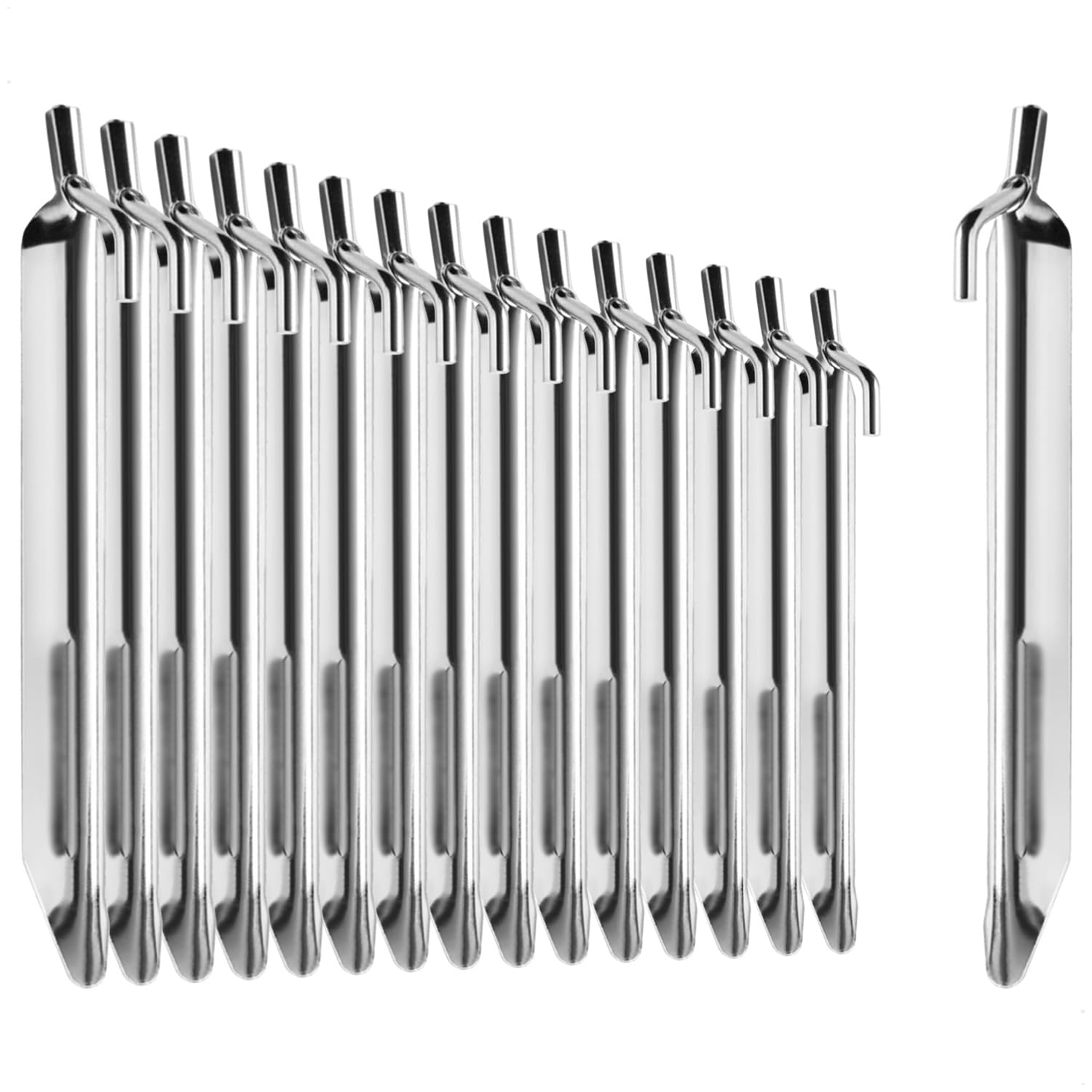 COM-FOUR® 16x tent pegs made of steel - robust V-shaped pegs for camping and outdoors - ideal for normal ground
