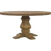 Coaster Home Furnishings - Florence - Pine Wood - Farmhouse Pedestal Round Dining Table with Curved Legs - Dining Room &amp; Kitchen - 60 Inch - Rustic Honey - 180200