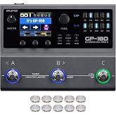 Valeton GP-180 Multi-Effects Guitar Processor with HD Modeling, 200+ Effects, Built-in Battery, IR &amp; NAM Support, Looper, Drum Machine, USB Audio Interface(Incl 10 PCS Additional Toppers By VOLKTONE)
